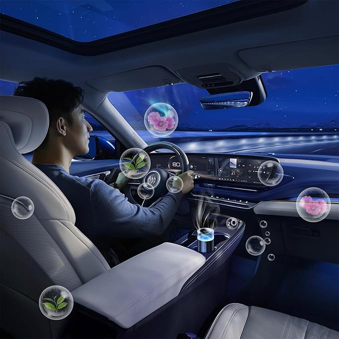 Car Air Freshener with RGB Light,Diffuser Capacity for 3 Months
